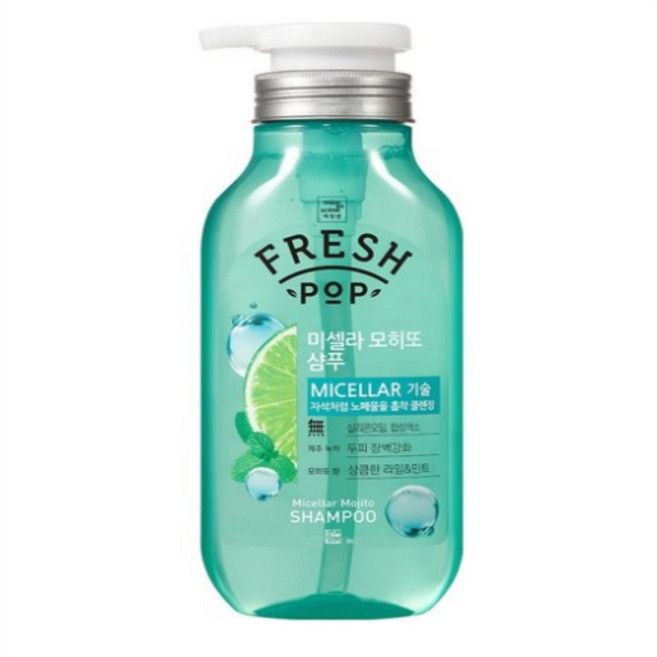 미쟝센 부드러운 상큼한 프레시팝 샴푸 미셀라 모히또, 500ml, 9개
