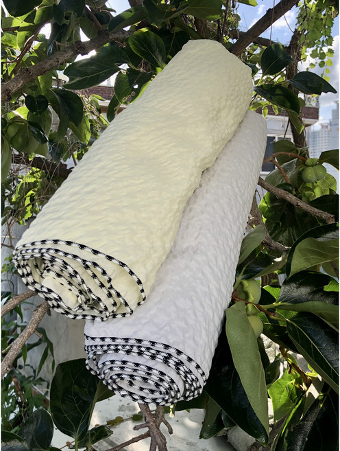 국산 선염 시어서커 여름 홑이불 무지 멜로마감 160x200cm, 버터 옐로우