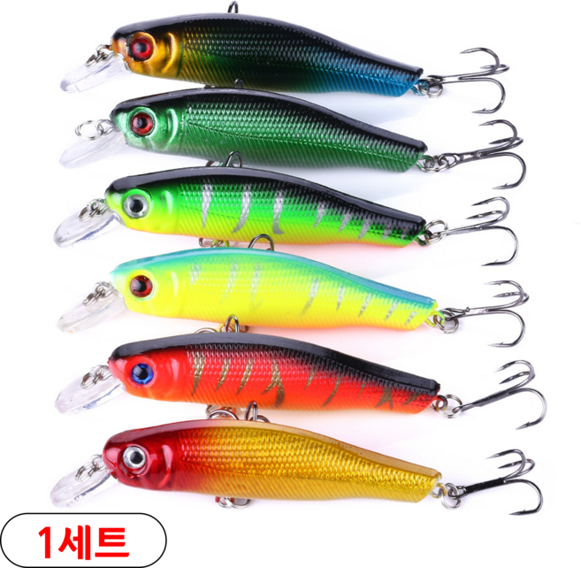 MEN피싱 쏘가리 싱킹 미노우 8.5cm 8.9g 배스하드베이트 서스펜드 루어 미끼 채비, 쏘가리-6종, 1세트