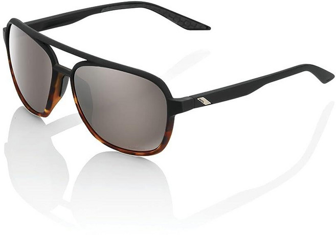 100% KASIA - 소프트 택트 블랙 / 하바나 페이드 - 하이퍼 실버 미러 렌즈