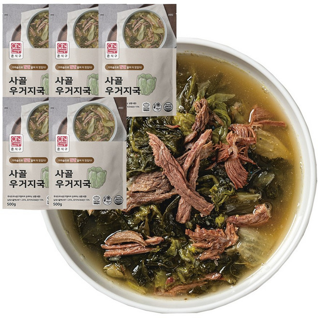 온식구 사골우거지국, 500g, 5개