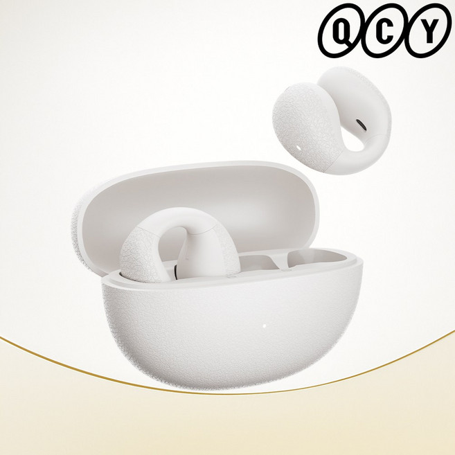 QCY 오픈형 귀안아픈 이어폰 무선 런닝 귀걸이형 귀찌 CT01 화이트