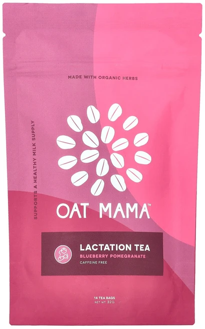 Oat Mama 모유 수유 차 블루베리 석류 카페인 무함유 티백 14개 32g, 1개, 14개입 - 쿠팡