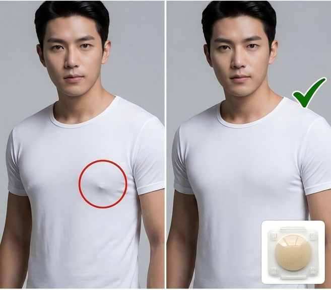 차차앤코 남자 니플밴드 남성 니플패치 초슬림 5cm 숨쉬는 에어홀 통풍 유륜 보호 무점착 매너밴드, 1개