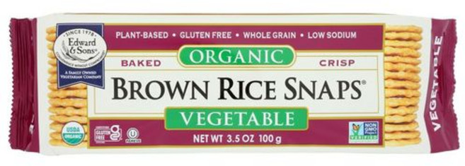 에드워드 & 선 오리지널 현미 스냅 야채 크래커 3.5온스 Edward & Son Original Brown Rice Snap Vegetable Crackers 3.5-Ounc, 1개