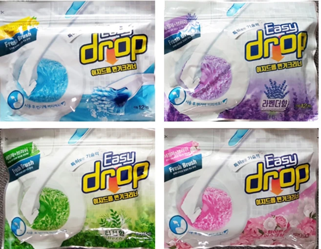 이지드롭 변기 크리너 리필 4종 (48매), 40g, 4개 - 쿠팡