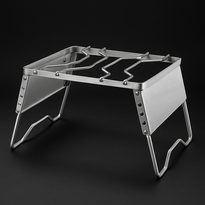 튼튼한 접이식 방풍 캠핑 그리들받침대 대형 높이조절 그릴 거치대, 1개, 기본