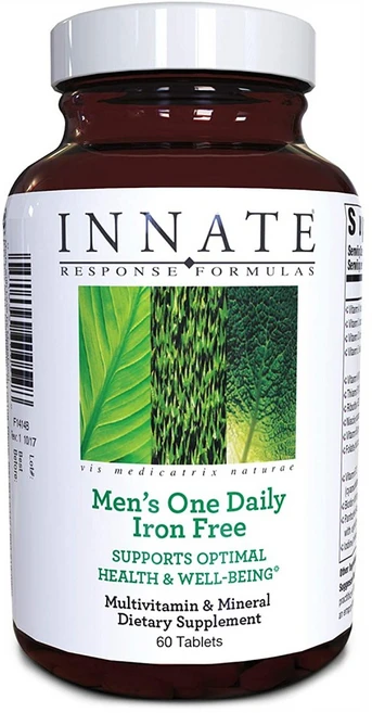 INNATE Response Formulas Men's One Daily Iron Free 인네이트 리스폰스 포뮬라 맨즈 원 데일리 60정, 1개 - 쿠팡
