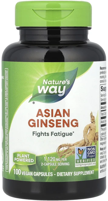 몸관리하세요 겨울입니다 Nature's Way 아시아 인삼 1120mg 베지 캡슐 100정(캡슐 1정당 560mg) 특별관리진행, NaturesWay아시아인삼1120mg베지캡슐100정캡, 1개 - 쿠팡