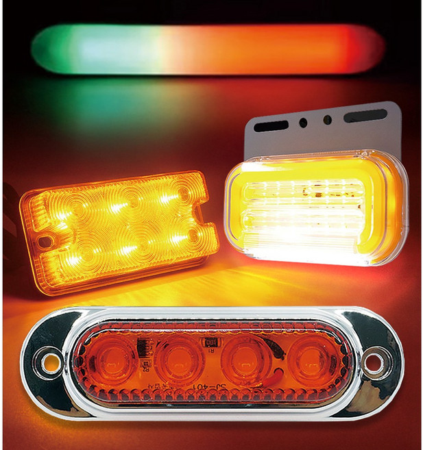 12V 24V 화물차 사이드 라이트 사이드램프 차폭등모음전, 1개, 02_5LED / 옐로우