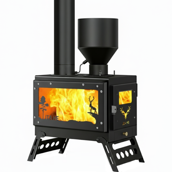 코지히트 화목난로 펠릿 장작 난로, 화목 펠릿 겸용 난로, 스탠드형 45