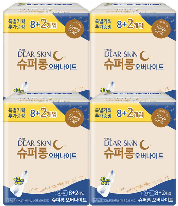 디어스킨 에어엠보 슈퍼롱 오버, 4개, 10매입
