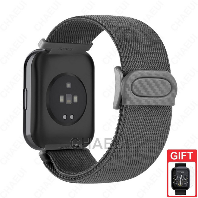 適用於 Realme Watch 5 3 Pro 錶帶 Realme Watch 2 Pro S 尼龍錶帶 碳纖紋扣錶帶, 1個, 灰色,Realme Watch, 灰色