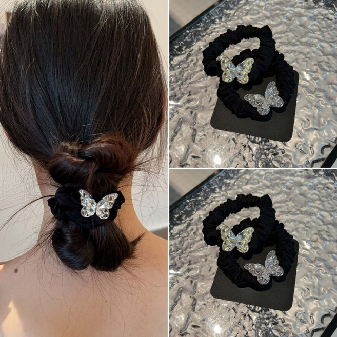 ZMBIRD 4PCS 나비 모양 블링 큐빅 곱창끈 N5473