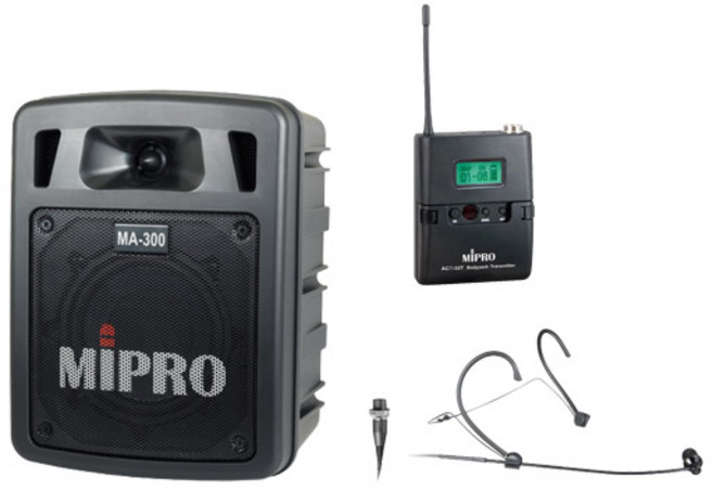 MIPRO MA-300 無線擴音機, 無分色(不含收納包), 1箱, 配1組耳掛麥克風