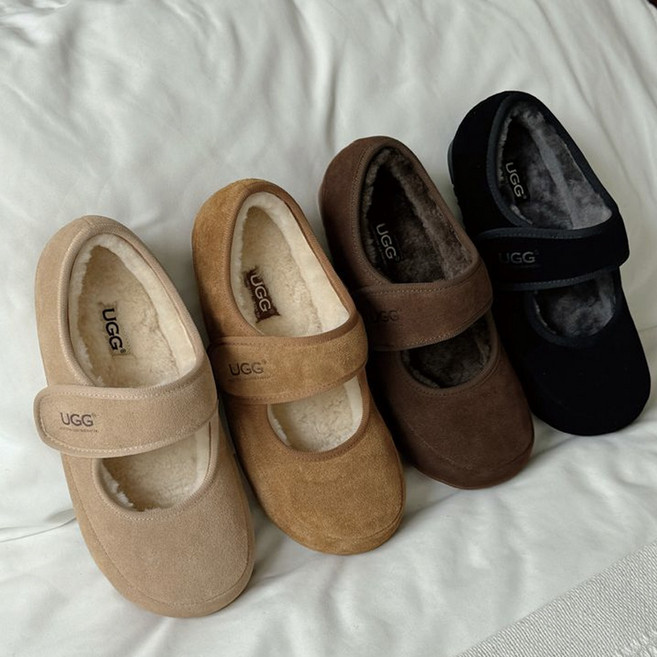 호주 에버어그 밀리 어그 메리제인 AS7022 여성 스웨이드 털슬리퍼 1.5cm 플랫폼 울 안감 겨울 방한화 실내외 겸용