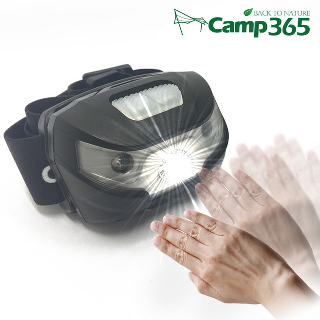캠프365 동작인식 센서 헤드랜턴 건전지형 USB형, 센서 헤드랜턴 건전지형_블랙, 1개