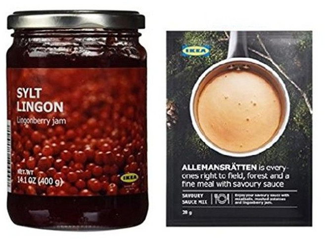 이케아 링곤베리 잼&크림 세트 (400g+84g) - 딸기잼 크림치즈 스프레드 빵 토스트 간식, 1개