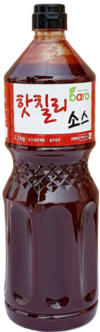 바로 핫칠리소스 2.1kg 매운 매콤 치킨양념 핫소스 업소용, 1개