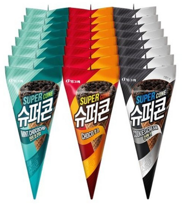 빙그레 슈퍼콘 아이스크림 24개 초코8+민트초코8+쿠앤크8 787585, 슈퍼콘 아이스크림 24개 (초코8+민트초코8+쿠앤크8)