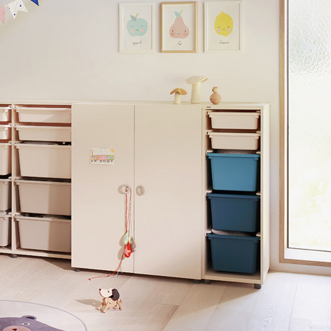 [일룸] 에디키즈 1150폭 수납형 옷장, 아이보리+키즈핑크+키즈레드(IVKPKR)
