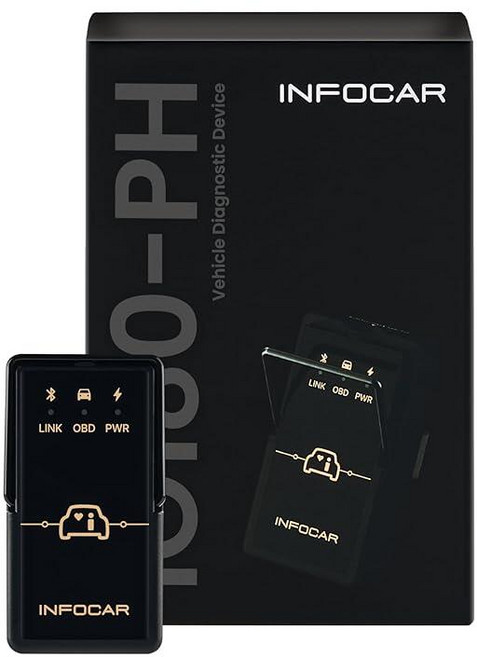 INFOCAR IO180-PH 스마트 OBD2 스캐너 ELM327 블루투스 차량 진단 도구 영어 무료 전용 앱 평생 업데이트 iOS 및 안드로이드 호환 쉬운 인앱 연결 지원