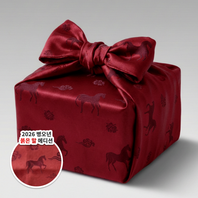 2026년 병오년 말띠 답례품 선물 전통 소품 포장 보자기 40*40cm, 프리미엄 버건디, 1개