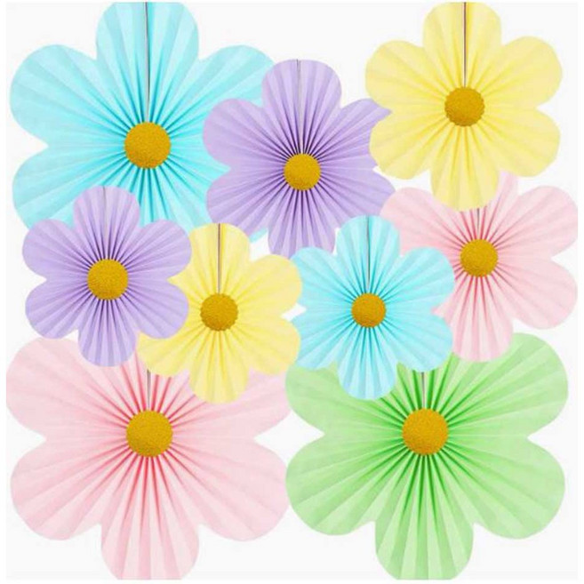 플라워 페이퍼 꽃 가랜드 봄 환경구성 파티장식, 파스텔혼합