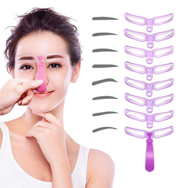 스텐실 눈썹화장 그리기 모양틀 눈섭 가이드 8종 세트, 1개, 상세페이지 참조