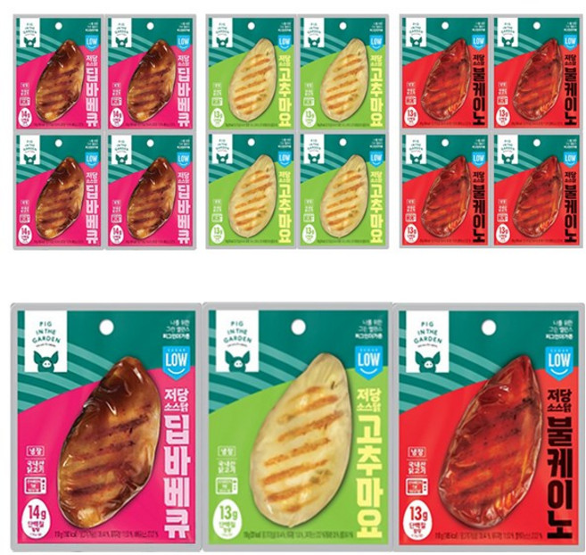 삼립 저당 소스닭 110g 3종 (불케이노 고추마요 딥바베큐) 소스 닭가슴살 5세트, 15개