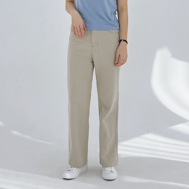 숏 롱 여성 바지 일자 바지 세미 와이드 팬츠 스트레이트 화이트진 블랙진 데님 팬츠 여성 면바지