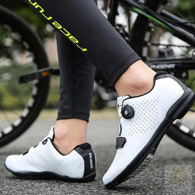 자전거 평페달자전거신발클릿슈즈 로드 스피닝 슈즈, 블랙_42(260mm)
