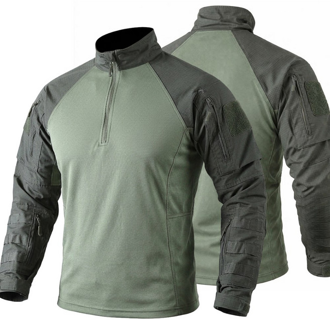 누누핏 밀리터리 택티컬 컴뱃티셔츠 긴팔 작업복, 포스올리브