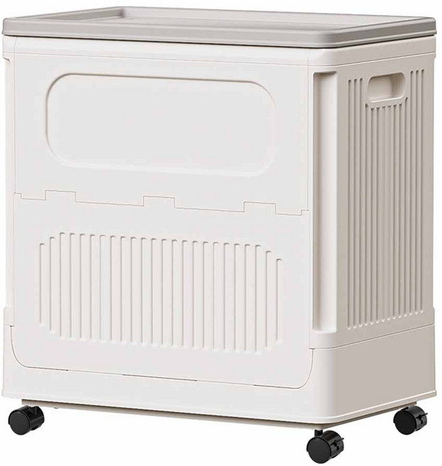 수납하마 리빙박스 대용량 접이식 정리함 멀티수납, 화이트, 1개