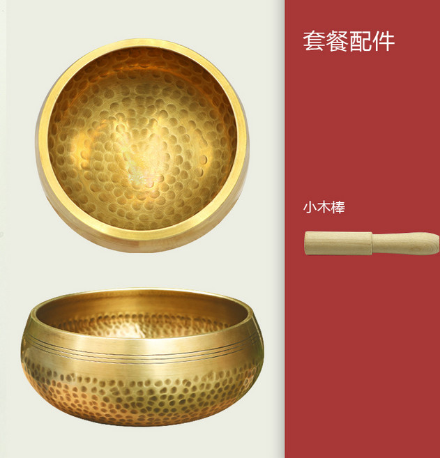 尼泊爾錘紋頌缽 梵音缽 瑜伽冥想佛音缽 療愈頌缽, 1個, 缽8cm+小木棒