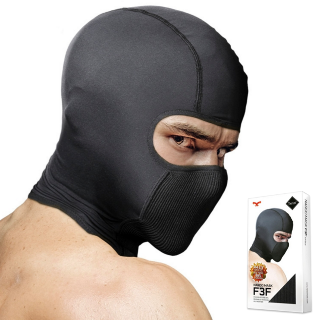 나루 F3F 바라클라바 사계절 워셔블 필터링 마스크, 블랙
