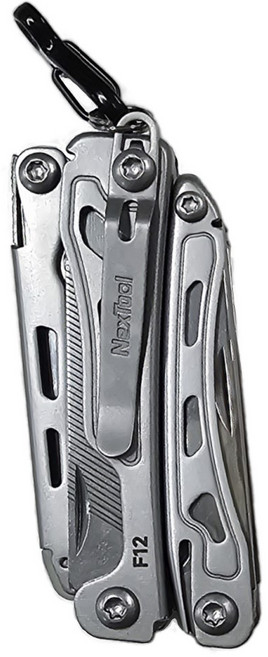 넥스툴 미니 플래그십 F12 멀티툴 + 미니 카라비너 블랙 [한강사 AS 가능 시리얼 넘버], 1개