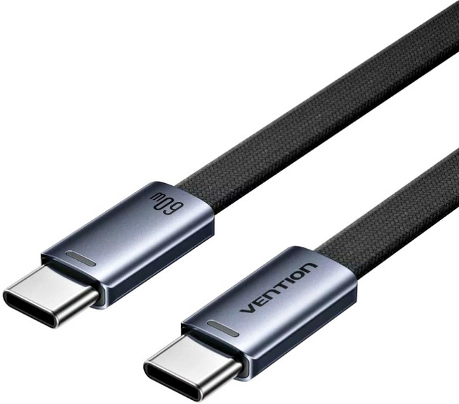 Vention C-C 60W 充電線, 黑色, 1個, 1m