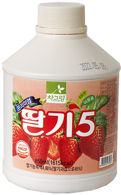차그림 프리미엄 딸기5 850ml 과채음료 농축액, 2개
