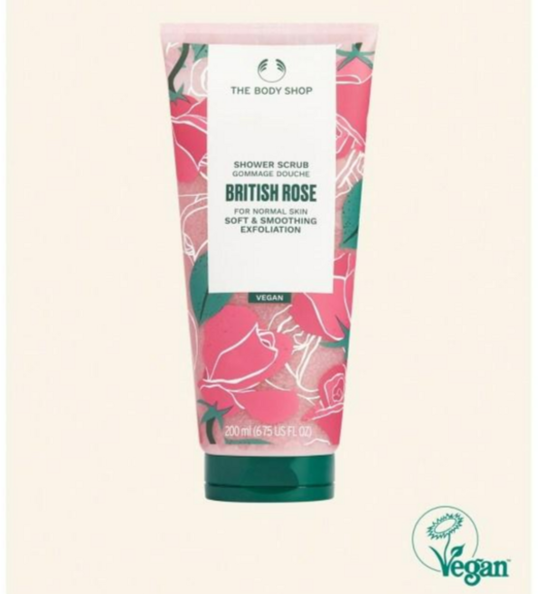 더바디샵 브리티쉬 로즈 샤워 스크럽 장미향, 1개, 200ml