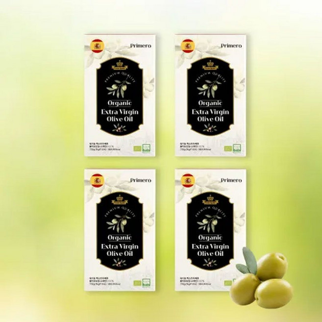 프리메로 유기농 엑스트라버진 올리브오일, 112g, 4개