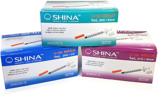 신아인슐린주사기 100개입(1박스) 1cc (29G/30G/31G), 1cc(30G)8mm, 1개
