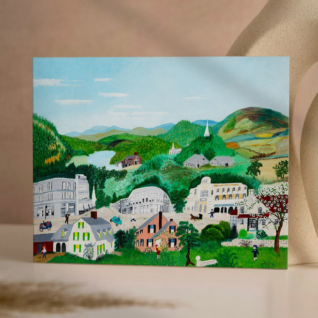 힐링인테리어 그랜드마 모지스 풍경 명화 대형그림 캔버스액자 거실 아이방 시리즈 24종 1-12, 05.봄이오는 상점가