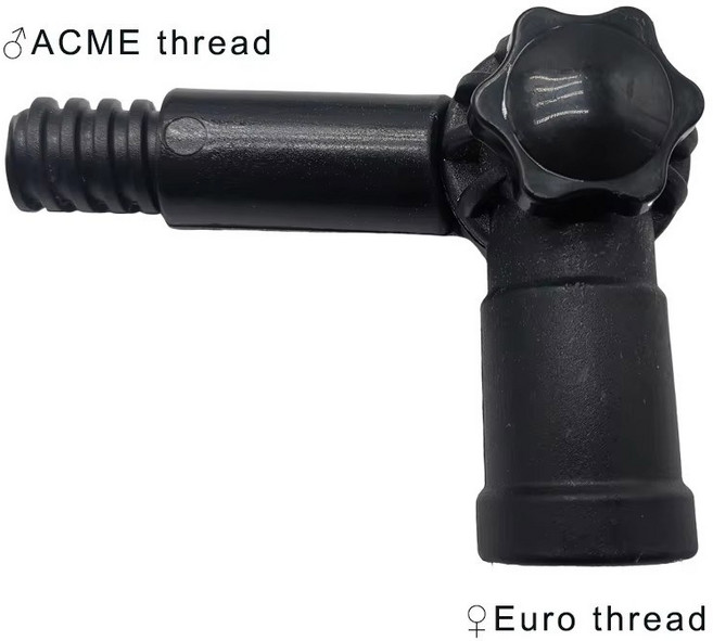 태양 전지 패널 청소용 물 공급 폴 앵글 어댑터 수 ACME 스레드 암 유로, 4 Inch, Conversion adaptor, 1개