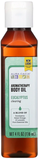 Aura Cacia 아로마테라피 바디 오일 정화 유칼립투스 118ml(4fl oz) 2팩, 1개, 118ml - 쿠팡