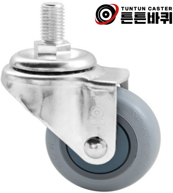 국산 고무 바퀴 캐스터 회전 볼트 7.5cm 엘카 대차 구르마 카트 끌차 달리 수레 스토퍼, 옵션4_경량 우레탄(중국산), 10cm(4인치), 볼트 회전 브레이크형