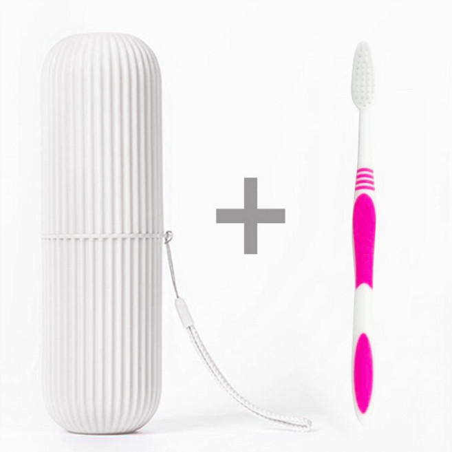 다스몰 휴대용 칫솔통 여행용 칫솔케이스 칫솔세트, 화이트, 1개