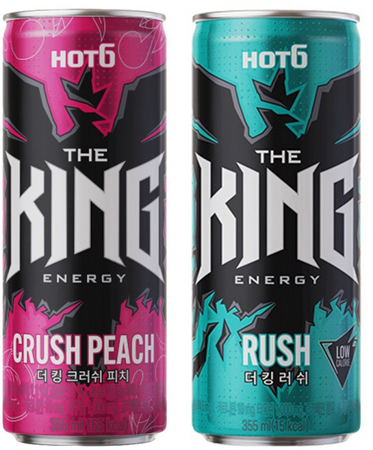핫식스 더킹 355ml 크러쉬 피치 12캔+러쉬 12캔, 1세트