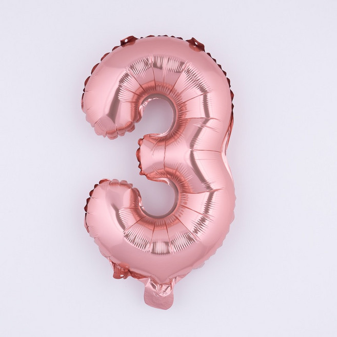 아트포유 은박 파티 대형 숫자풍선 100cm, 1개, 핑크 골드 3