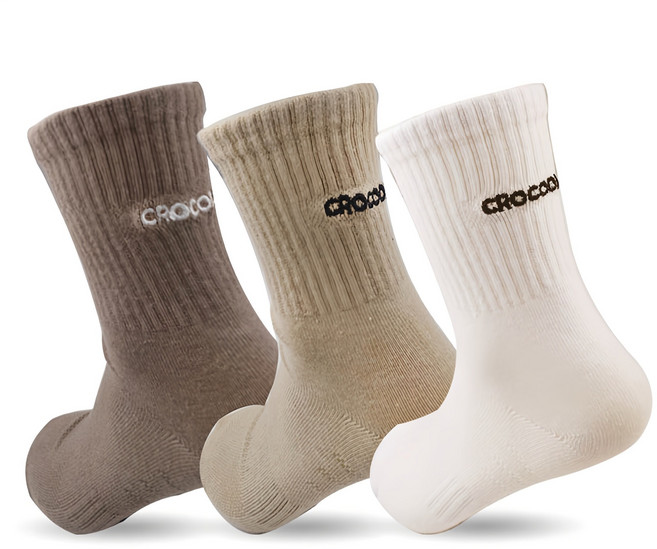 크로커다일 여성용 컬러 스포츠 양말 3켤레 세트 CD-349, 코코아 + 베이지 + 아이보리, 1세트